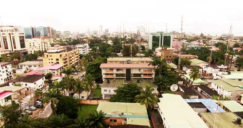 Aerial view of Lagos in Nigeria