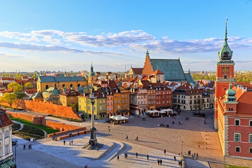 Aerial view of Warsaw