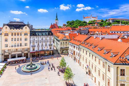 Aerial view of Bratislava in Slovakia