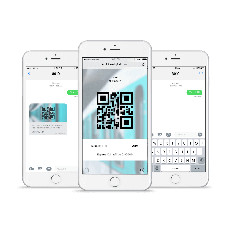 Three mobiles representing DV Ticketing expertise
