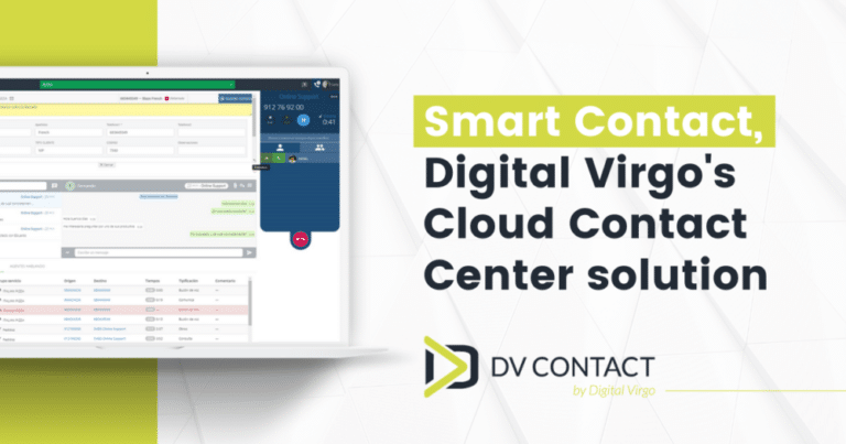 Smart Contact, picture and text. It allows customer care professionals to work in remote