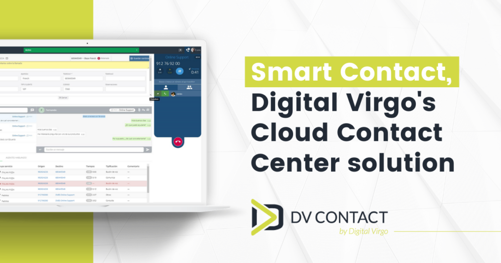 Smart Contact, image et texte. Il permet aux professionnels des services clientèle de travailler à distance