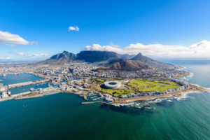 Aerial view of Cape Town in South Africa