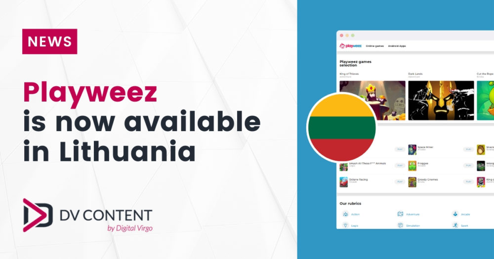 Digital Virgo žaidimų platforma Playweez dabar yra Lietuvoje. Mūsų DV Content komanda integravo paslaugą ir užtikrino jos trafiką dar vienoje šalyje.