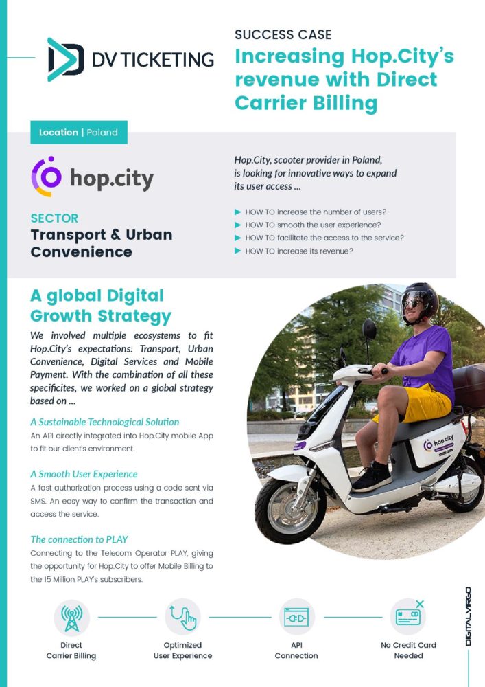 First Page of the success Hop City with DV Ticketing