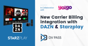 visual of new carrier billing integration with DAZN and Starzplay