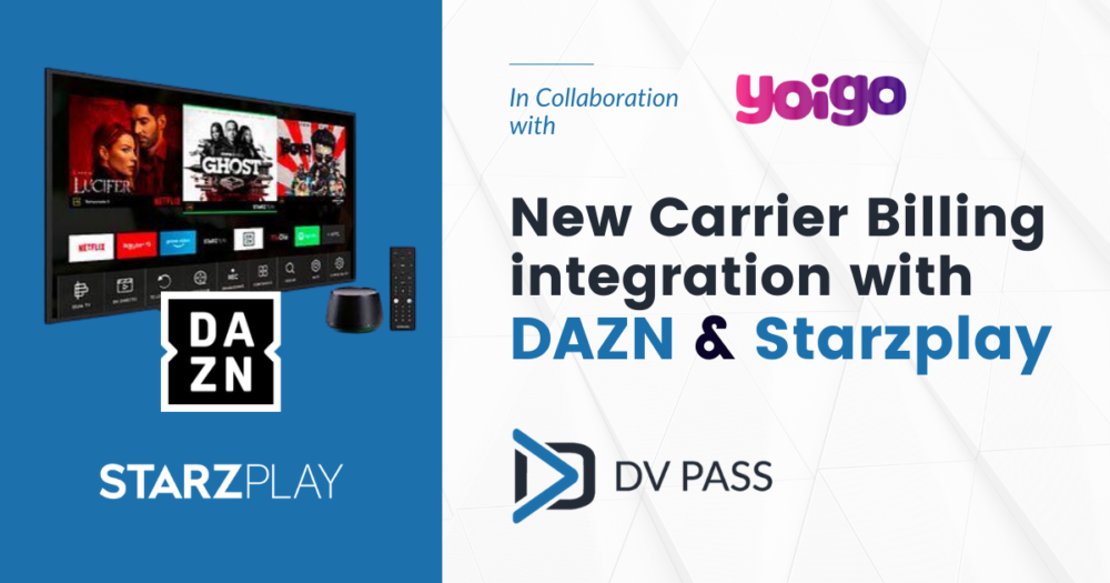 Carrier Billing integration with DAZN and Starzplay