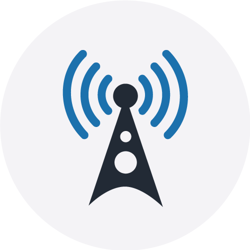 DCB icon on grey circle