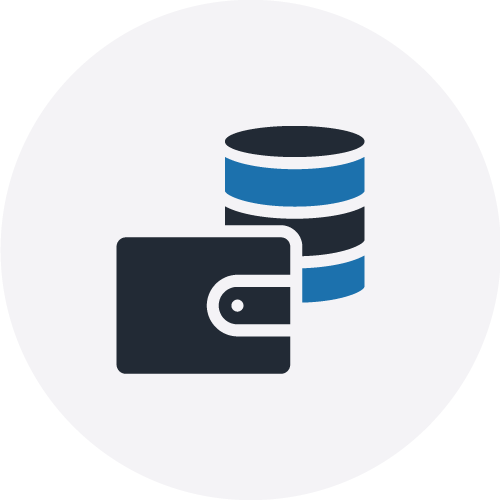 Wallet icon on grey circle