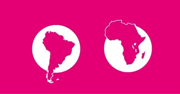 Digital Virgo image card mao of Africa and Latin America