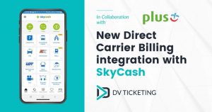 DV ticketing new direct carrier billing integration with SkyCash