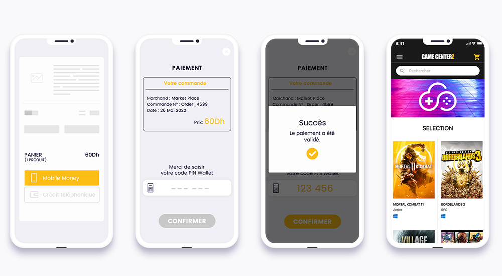 DV PASS mobile money payment flow