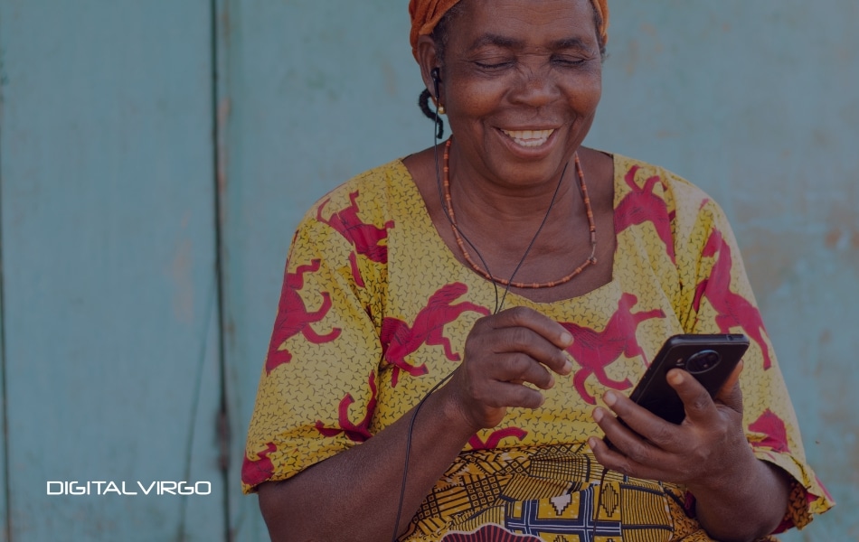 Women in Africa with mobile phone
