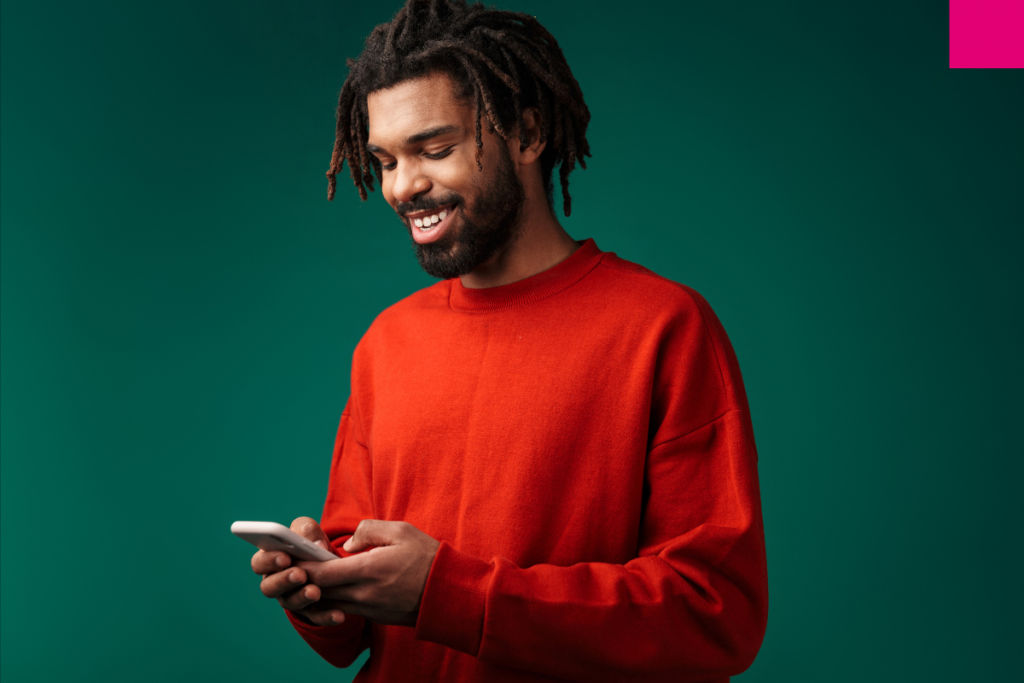 Direct Carrier Billing users with mobile phoneand neutral background