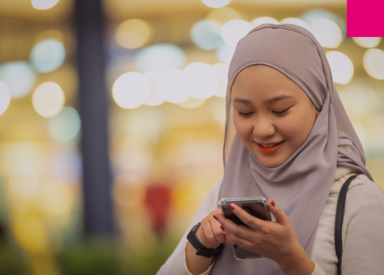 Woman holding phone