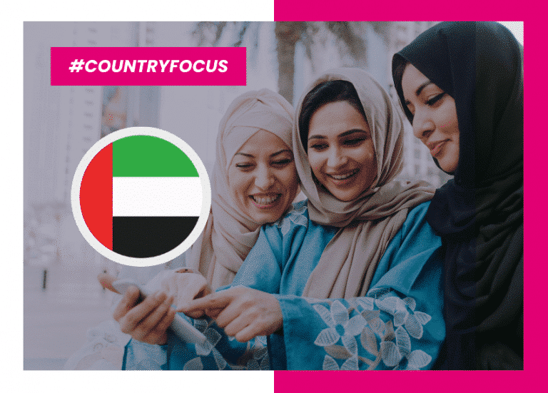 Women using a smartphone in United Arab Emirates