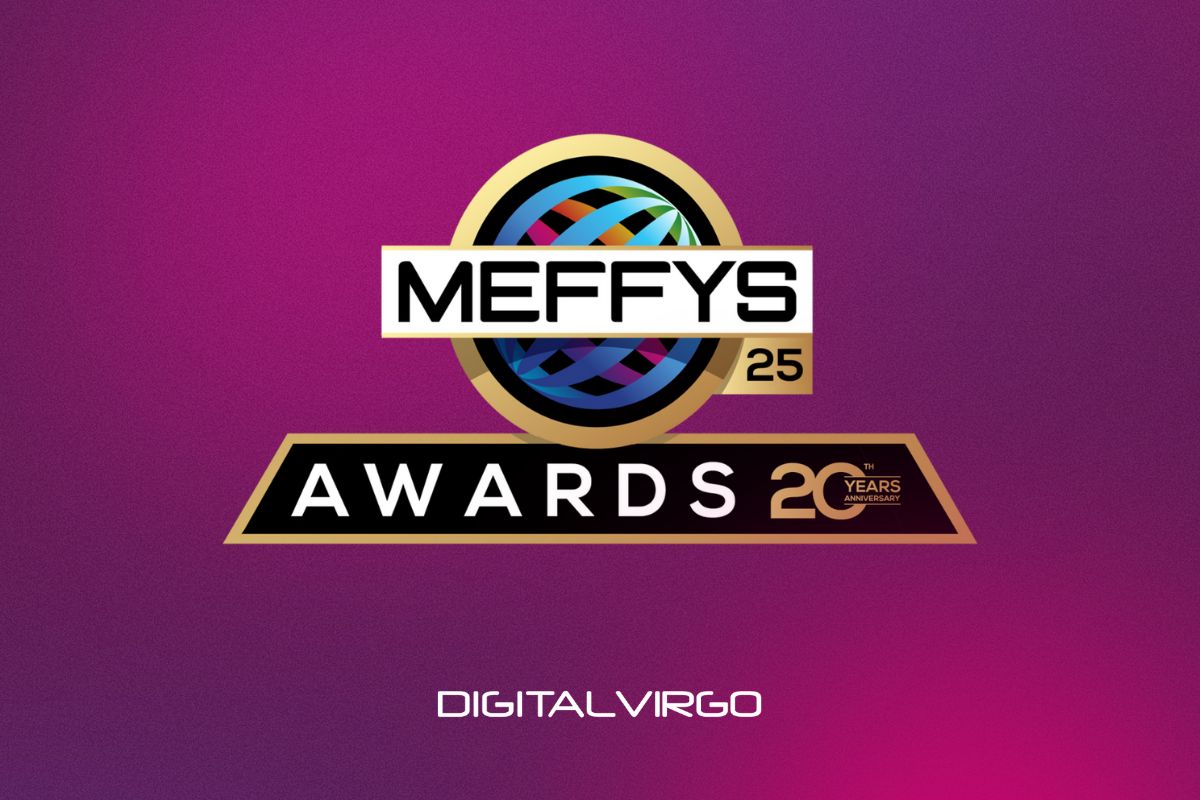 Logo of the MEFFYS Awards and Digital Virgo logo over a pink background