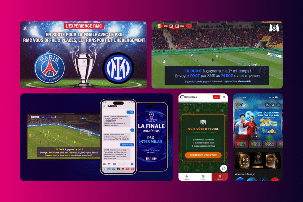 Activités interactives en direct dans le cadre d'événements sportifs majeurs en 2025 : Coupe d'Afrique des nations, Ligue des champions de l'UEFA, SEA Games.