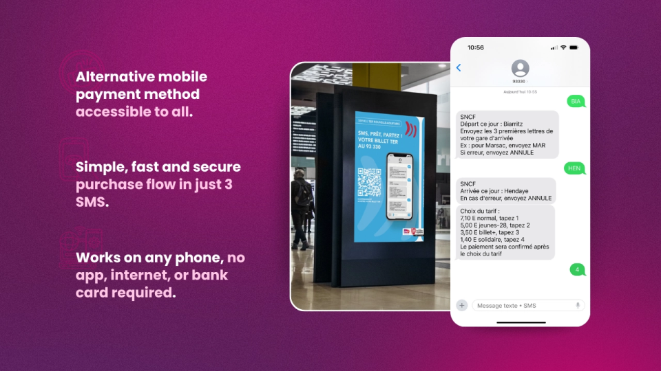 Avantages du premier système de billetterie SMS de bout en bout dans le réseau ferroviaire régional français