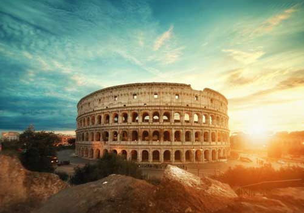 Sunset at the Colosseum of Rome