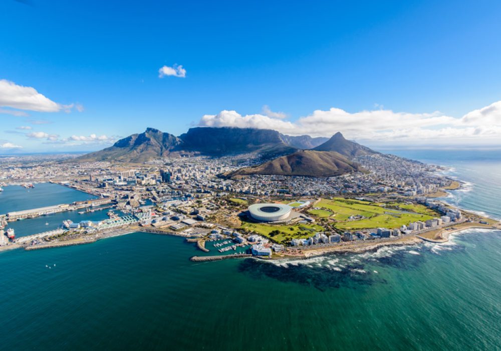 Aerial view of Cape Town in South Africa
